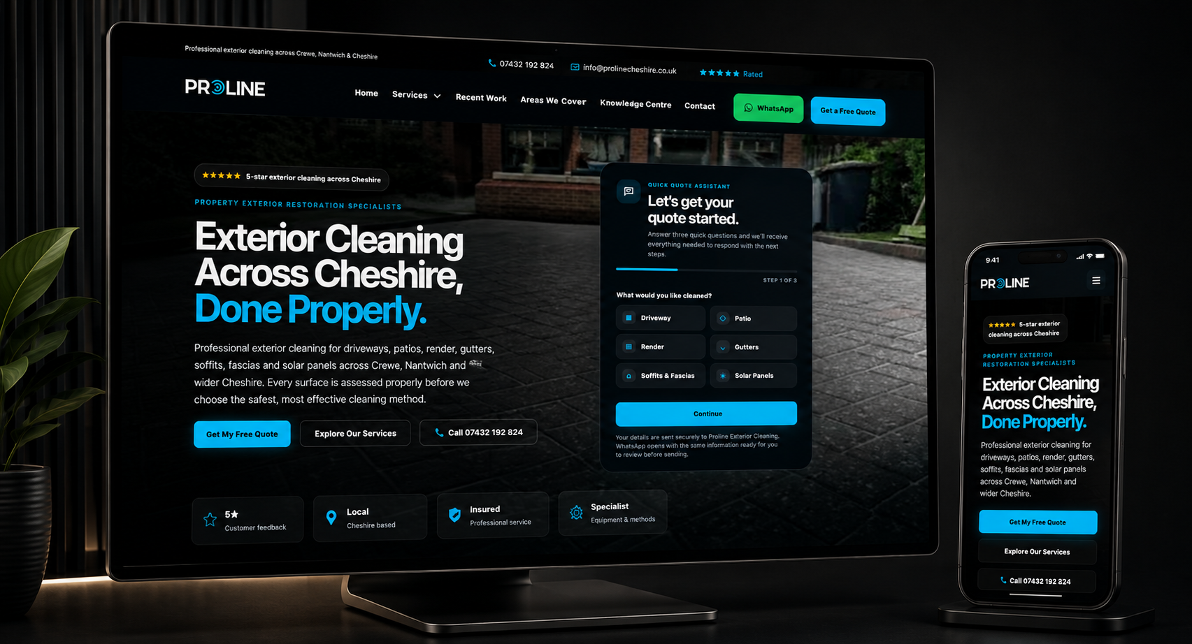 Proline Exterior Cleaning SEO-led website structure