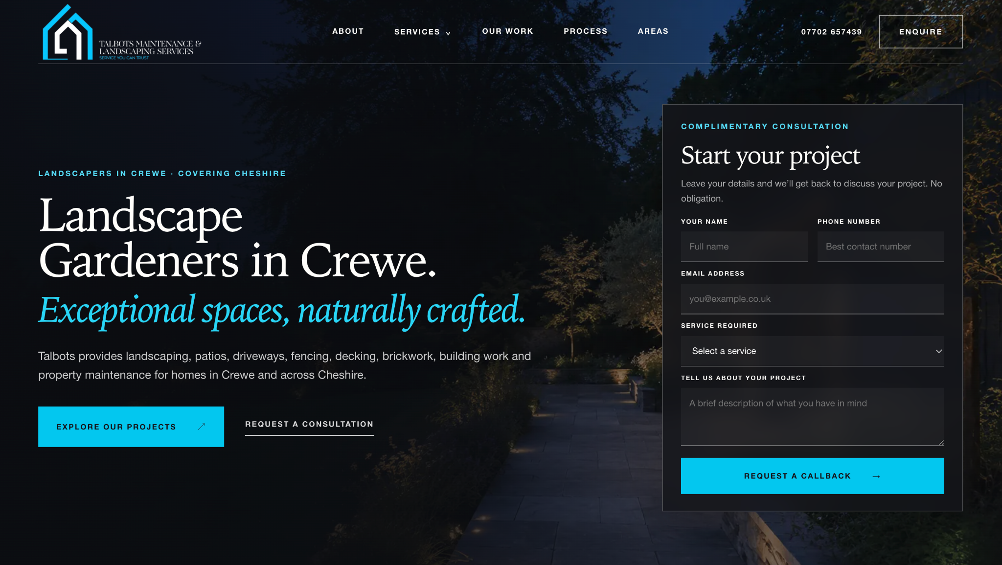 Talbots Maintenance and Landscaping website design