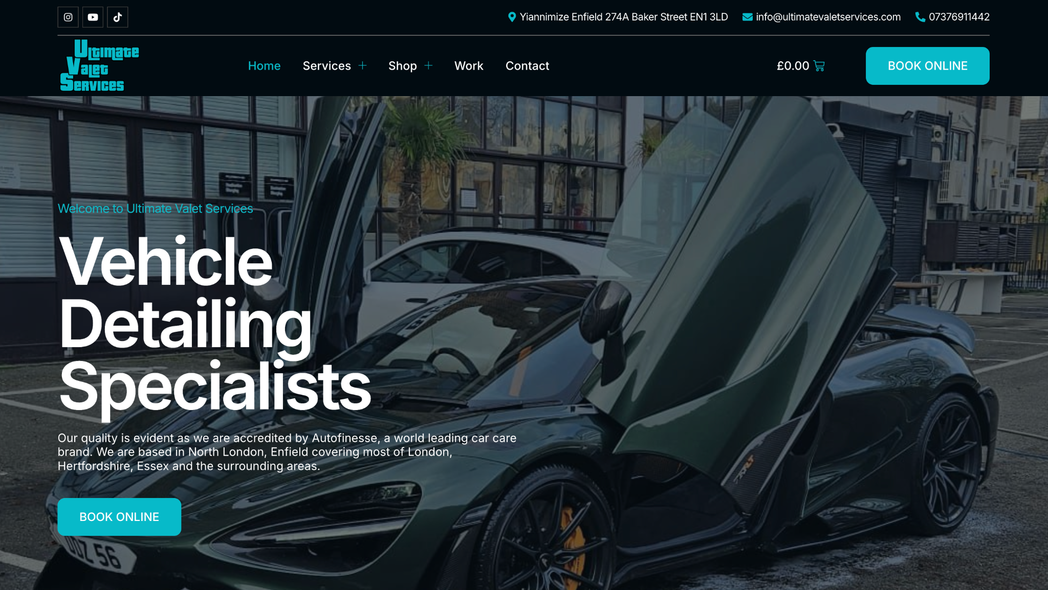 Ultimate Valet Services website